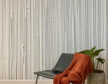 Organik Silinebilir Siyah Beyaz Antirasit Çizgili Duvar Kağıdı 3107