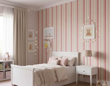 Pembe Tonlarda Çizgili Duvar Kağıdı 111015