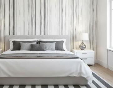 Siyah Beyaz Çizgili Desenli Duvar Kağıdı 3102