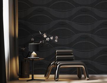 Siyah Beyaz Desenli Ucuz Duvar Kağıdı 53877