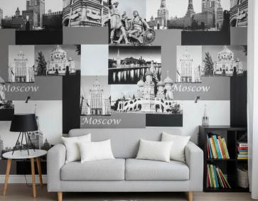 Siyah Beyaz Gümüş Mimari Desen Duvar Kağıdı 