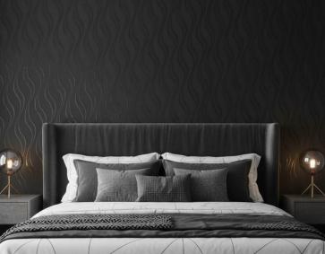 Siyah Dalga Desenli Duvar Kağıdı 0376092