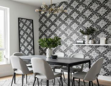 Siyah Damask Desen 16 M2 Duvar Kağıdı 96722