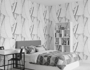 Siyah Krem Çizgi Desenli Duvar Kağıdı 2870