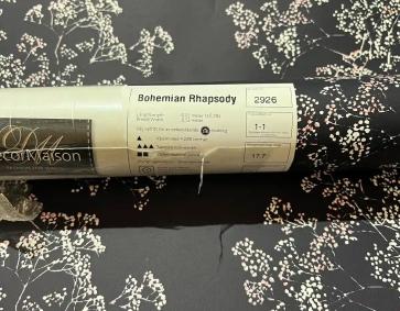 Siyah Üzerine Beyaz Çiçekler Çiçek Desen Ucuz Duvar Kağıdı 2926