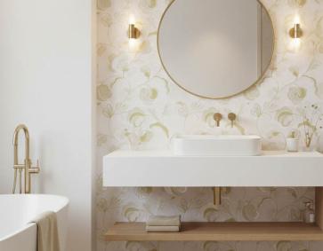 Soft Fıstık Yeşili Çiçek Desen Duvar Kağıdı 111035