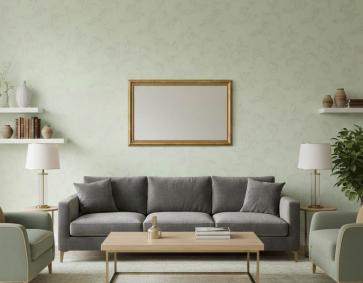 Soft Yeşil Desenli Duvar Kağıdı 773668