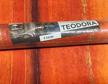 Turuncu Geçişli Gold Varaklı Dokulu Ucuz Duvar Kağıdı 54248