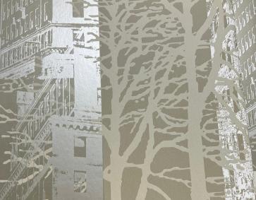 Yeşil Gri Desenli Duvar Kağıdı 112007