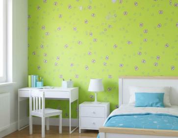 Yeşil Kelebekli Ucuz Duvar Kağıdı 71615