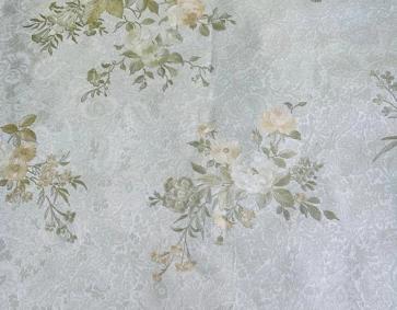 Yeşil Sarı Çiçekli Parlak Duvar Kağıdı 669848