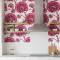 Beyaz Kırmızı Pembe Çiçek Desenli Duvar Kağıdı 111038