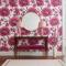 Beyaz Kırmızı Pembe Çiçek Desenli Duvar Kağıdı 111038