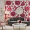 Beyaz Kırmızı Pembe Çiçek Desenli Duvar Kağıdı 111038