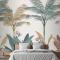 Tropikal Tasarım Yatak Odası Duvar Kağıdı