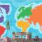 Dünya Haritası Çocuk Odası Duvar Kağıdı Duvarının Havadan Görünümü