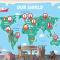Elle Çizilmiş Çocuk Haritası Çocuk Odası Duvar Kağıdı
