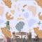 Elle Çizilmiş Kesme Kolaj Desen Çocuk Odası Duvar Kağıdı 