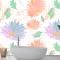 Yumuşak Renklerle Çiçekli Arka Plan Banyo Duvar Kağıdı