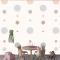 Krem Çocuk Odası Duvar Kağıdı Duvarında Estetik Puantiyeli Desen