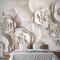 Güzel Beyaz Mermer Çiçek Yatak Odası Duvar Kağıdı
