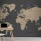 Dünya Haritası Duvar Kağıdı Füme Kahverengi Tonları