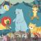 Elle Çizilmiş Yaban Hayatı Arka Plan Çocuk Odası Duvar Kağıdı 