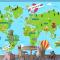 Dünyayı Seyahat Dünya Haritası Çocuk Odası Duvar Kağıdı 