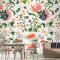 Vintage Çiçek Desenli Duvar Kağıdı 