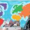 Dünya Haritası Çocuk Odası Duvar Kağıdı Duvarının Havadan Görünümü