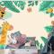 Elle Çizilmiş Yaban Hayatı Arka Plan Çocuk Odası Duvar Kağıdı 