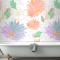 Yumuşak Renklerle Çiçekli Arka Plan Banyo Duvar Kağıdı