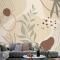 Elle Çizilmiş Yumuşak Toprak Tonları Oturma Odası Duvar Kağıdı 