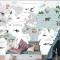 Beyaz Zemin Çocuk Odası Dünya Haritası