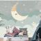 Bulutlar Ay Ve Yıldızlar Çocuk Odası Duvar Kağıdı