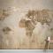 Dünya Haritası Eskitme Tarz Duvar Kağıdı