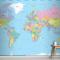 Dünya Haritası Renkli Siyasi Duvar Kağıdı 
