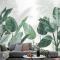 Taze Yeşil Tropikal Yaprak Duvar Kağıdı 