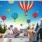 Doğada Sıcak Hava Balonu Manzara Çocuk Odası Duvar Kağıdı