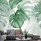 Açık Yeşil Tropikal Yapraklar Duvar Kağıdı