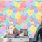 Güzel Konuşma Kalpler Desen Çocuk Odası Duvar Kağıdı 