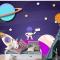 Kağıt Stili Galaxy Boys Çocuk Odası Duvar Kağıdı