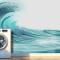 Şık Okyanus Deniz Mavi Dalga Arka Plan Duvar Kağıdı 