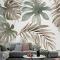 Vintage Muz Ve Palmiye Yaprakları Duvar Kağıdı