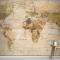 Vintage Dünya Haritası Duvar Kağıdı