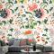 Vintage Çiçek Desenli Duvar Kağıdı 
