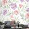 Suluboya Çiçek Desenli Duvar Kağıdı 