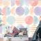 Suluboya Geometrik Arka Plan Çocuk Odası Duvar Kağıdı 