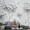 Suluboya Resim Beyaz Çiçekler Duvar Kağıdı 