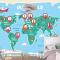 Elle Çizilmiş Çocuk Haritası Çocuk Odası Duvar Kağıdı